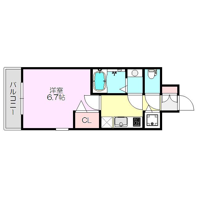 べラジオ新大阪北(1K/3階)の間取り写真