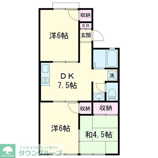 パレス北越谷I(3DK/1階)の間取り写真