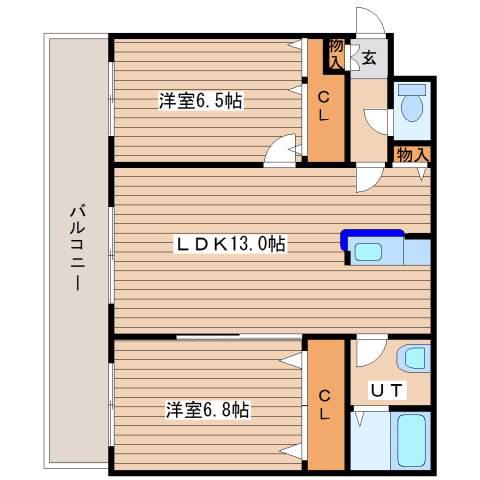 ヴィラージュ811(2LDK/2階)の間取り写真