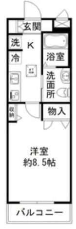 KIRIE MAISON国立(1K/1階)の間取り写真