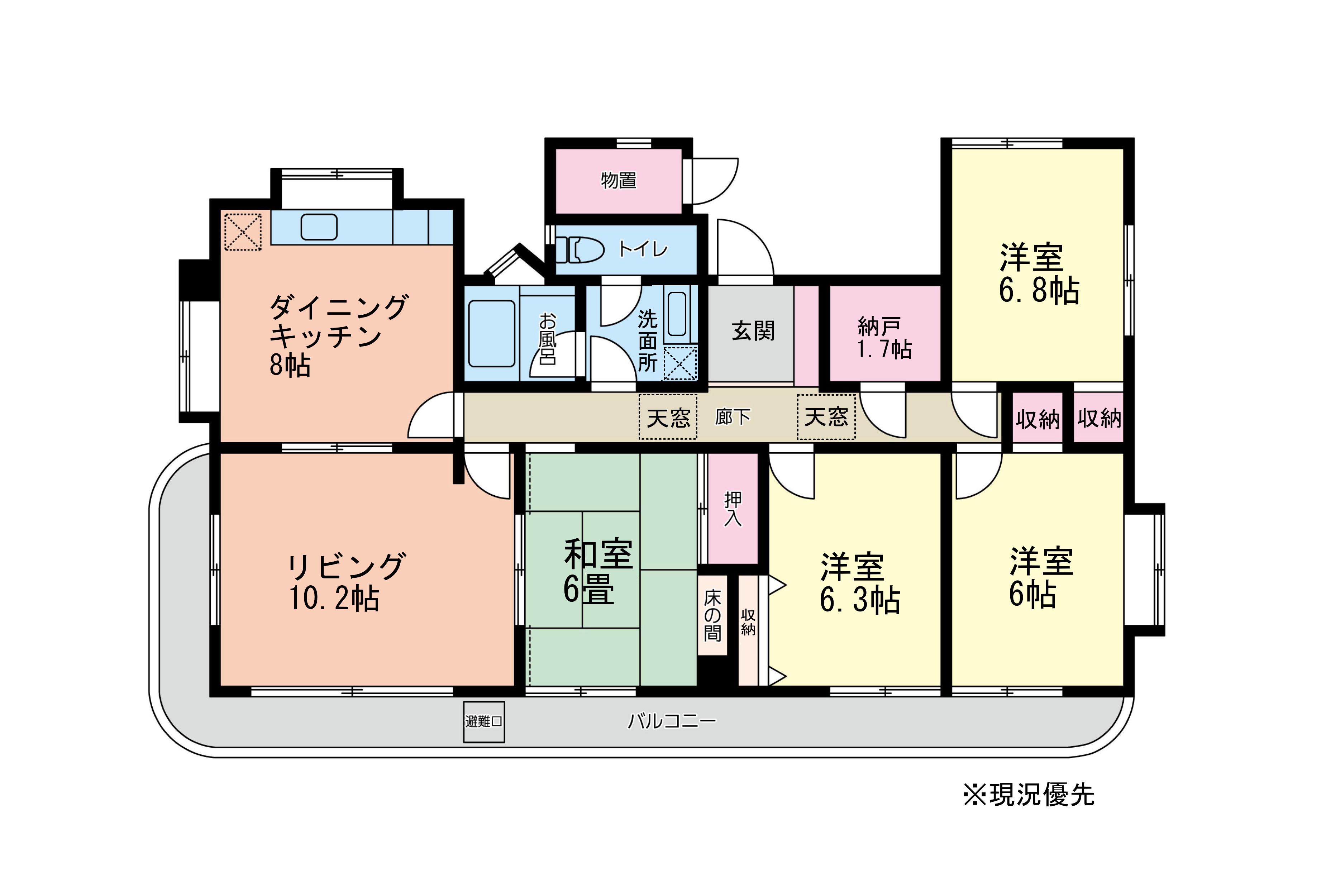 今島マンション(5SDK/3階)の間取り写真
