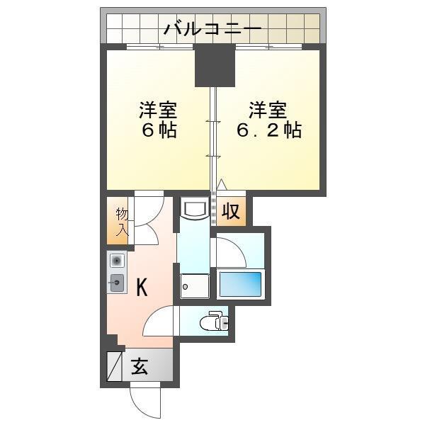 オセオ弁天(2K/8階)の間取り写真