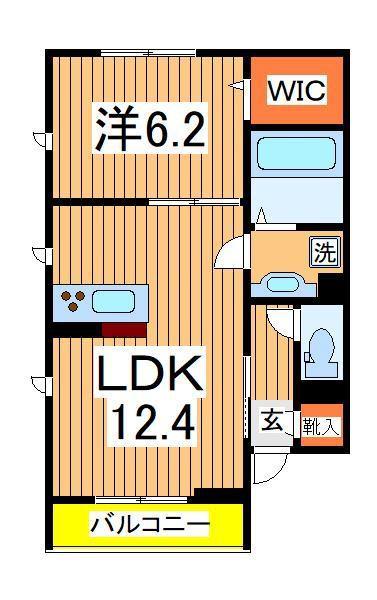 クレールモア(1LDK/2階)の間取り写真