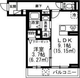 ラインハット・グランバニア グランバニア(1LDK/3階)の間取り写真
