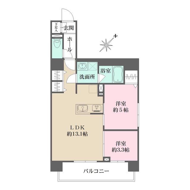 パークフラッツ蔵前(2LDK/5階)の間取り写真