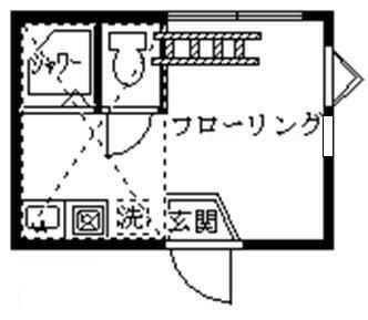 フェリスパステル(ワンルーム/1階)の間取り写真