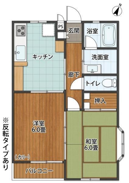 エトワール 町田(2DK/1階)の間取り写真