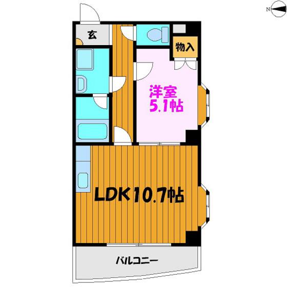 メゾン・ド・ラフィーネ(1LDK/2階)の間取り写真