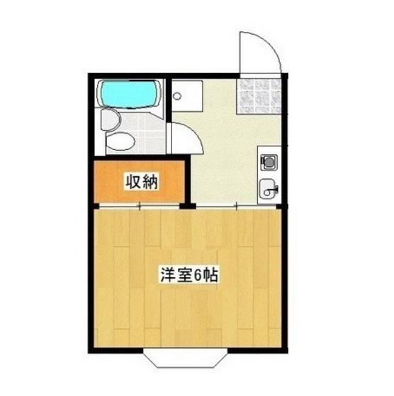 ハープハイツA(1K/2階)の間取り写真