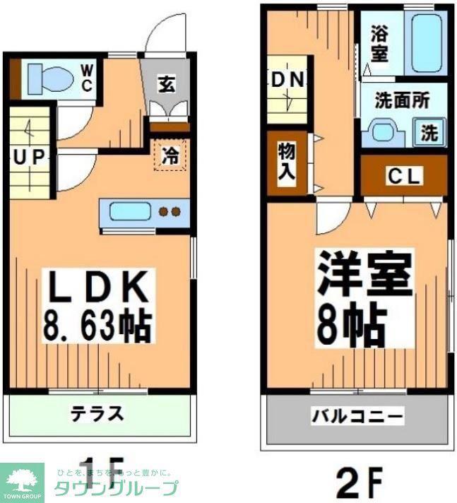 ヴィラ馬橋(1LDK/1階)の間取り写真