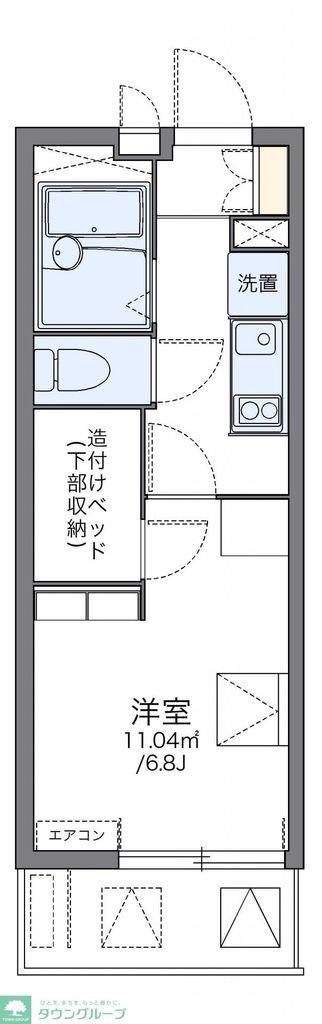レオパレスヒルトップ 壱番館(1K/2階)の間取り写真