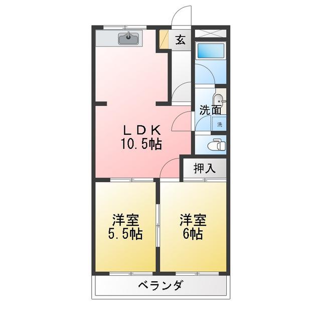 ドリームアイランド(2LDK/2階)の間取り写真