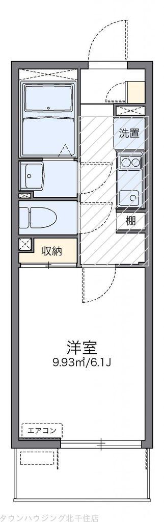 レオネクストアーカイブIII(1K/2階)の間取り写真