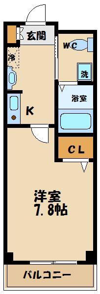 アンビックスつつじヶ丘 A棟(1K/5階)の間取り写真