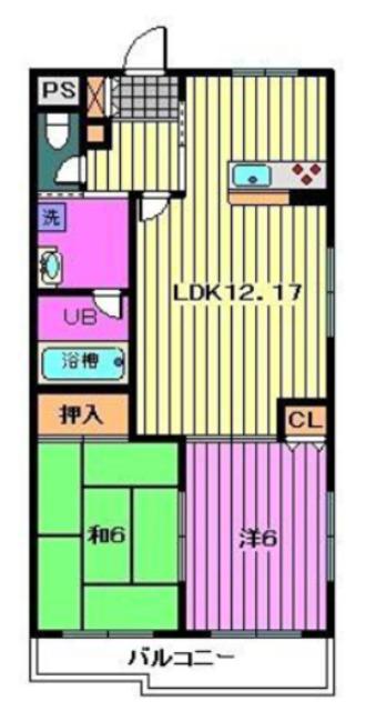 パインクレスト(2LDK/1階)の間取り写真