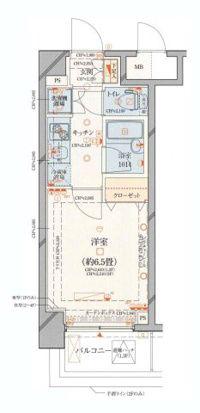 パレステュディオ品川不動前(1K/3階)の間取り写真