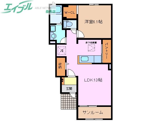 ルミーナ(1LDK/1階)の間取り写真