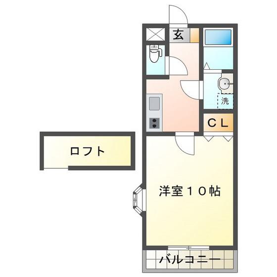 サンステージ大倉(1K/2階)の間取り写真