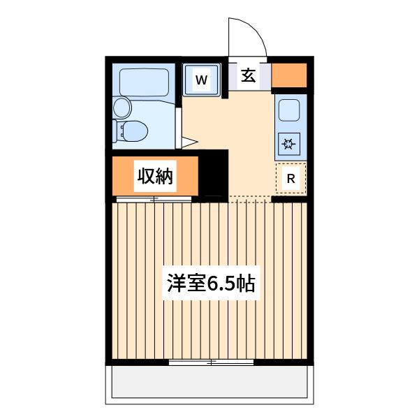 メゾンボヌール菊名B棟(1K/2階)の間取り写真