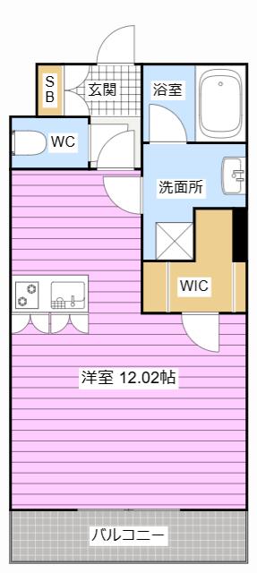REALISER天神(1K/1階)の間取り写真