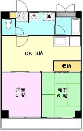 BRILLANTEZZA(2DK/3階)の間取り写真