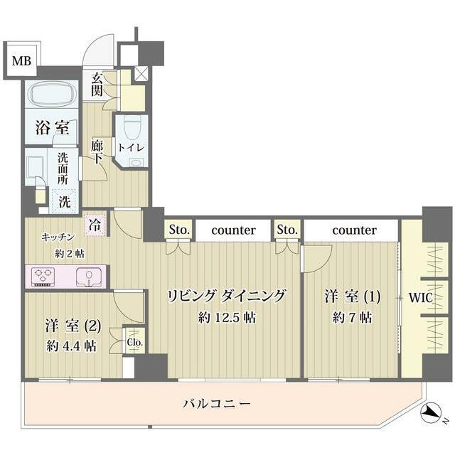 IBIS市ヶ谷 部屋番号402(2LDK/4階)の間取り写真