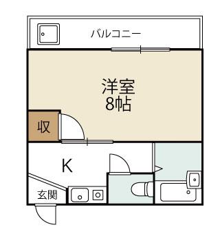 シエログランデ(1K/3階)の間取り写真