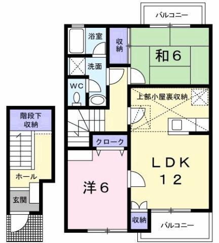 ハーブマンション武中(2LDK/2階)の間取り写真