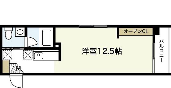 エスタディオI(ワンルーム/3階)の間取り写真