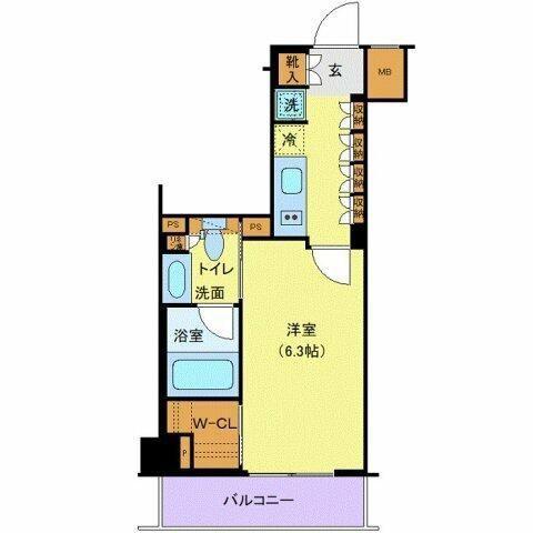 ザ・パークワンズ山吹神楽坂(1K/3階)の間取り写真
