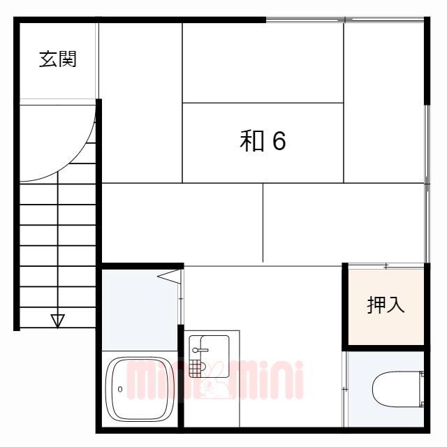白鳩荘A棟(1K/2階)の間取り写真