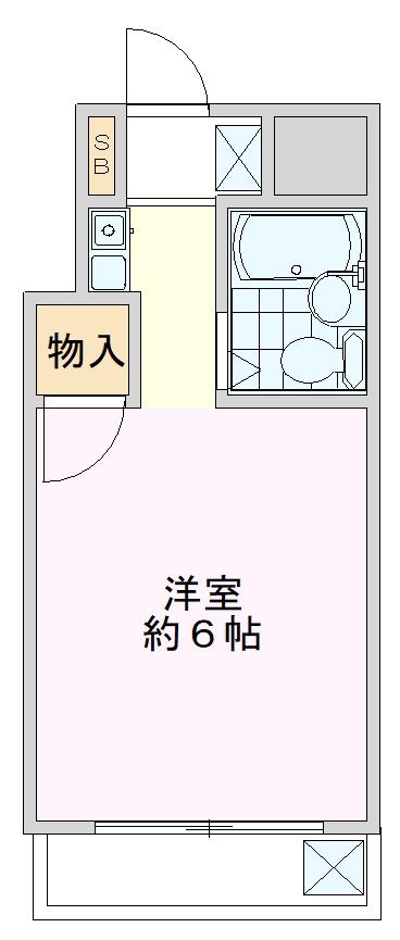 ぶるうめんはいむなかの(ワンルーム/2階)の間取り写真