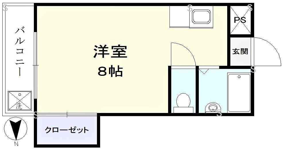 グロリアス四谷(ワンルーム/1階)の間取り写真