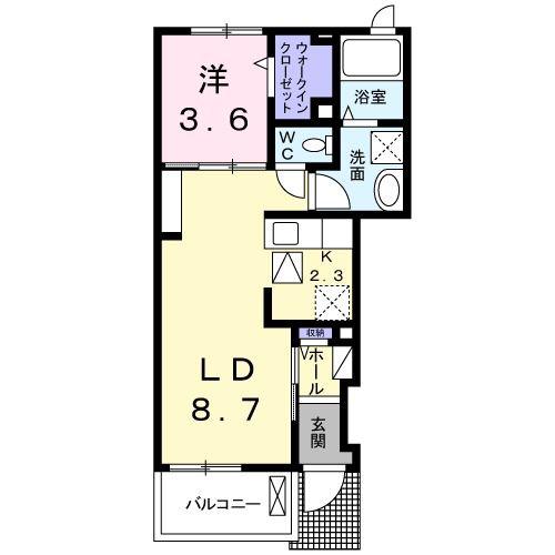 シャルマン吹上(1LDK/1階)の間取り写真