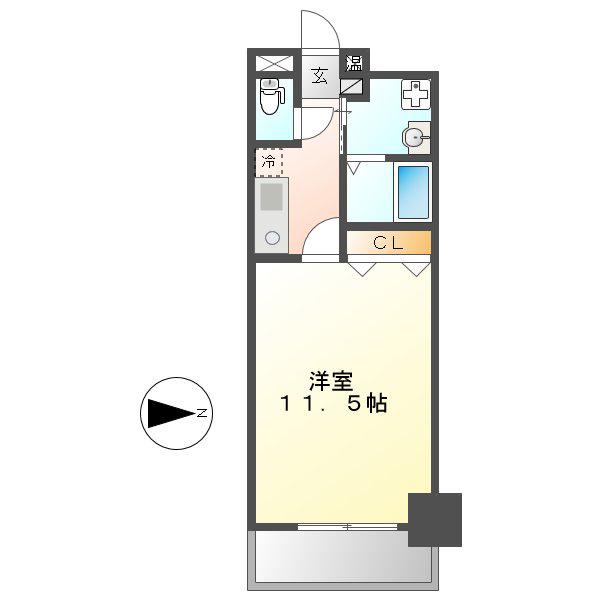 TQレジデンス名古屋錦(1K/9階)の間取り写真