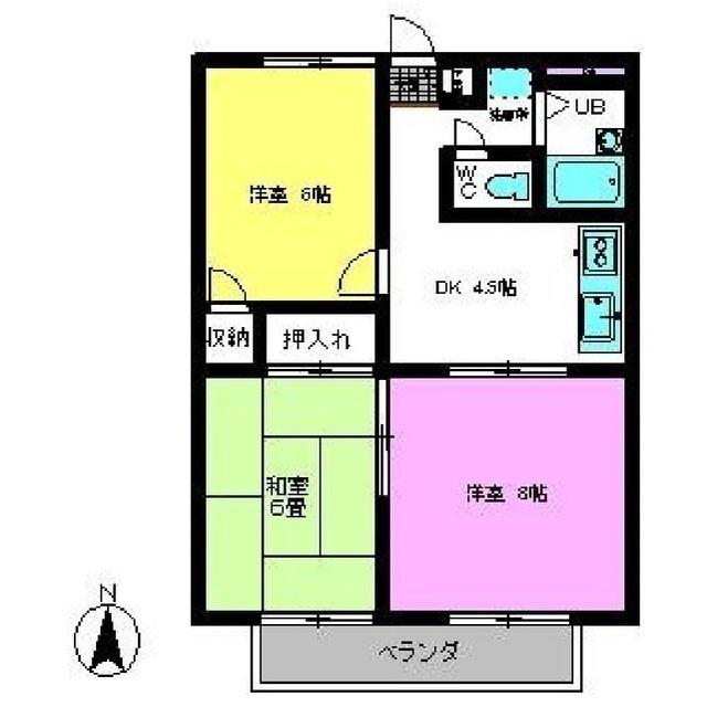 報徳ハイツ(3K/2階)の間取り写真
