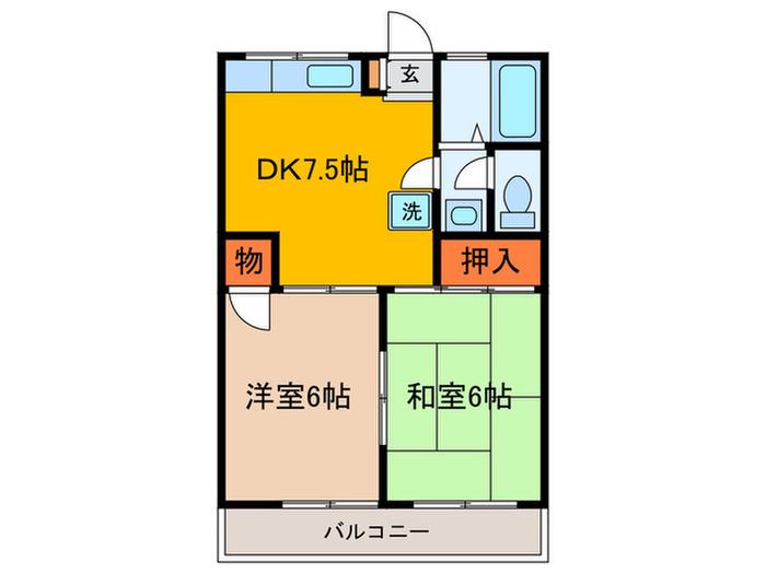 加藤ビル(2DK/3階)の間取り写真