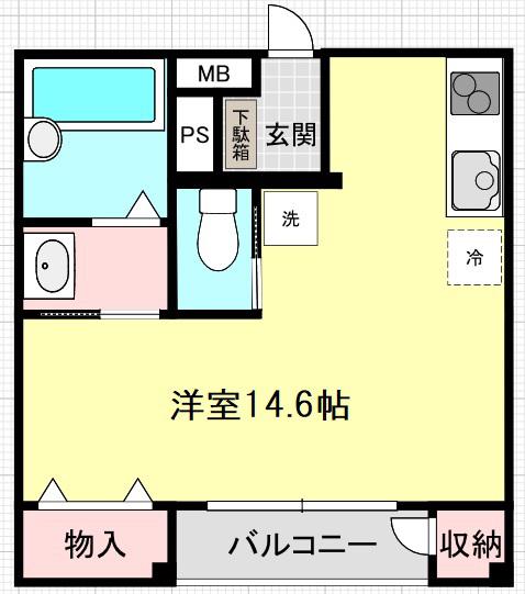 クオリティマンションあら町(ワンルーム/3階)の間取り写真