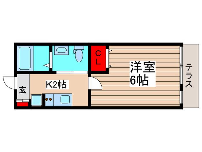 バフェット船橋(1K/1階)の間取り写真