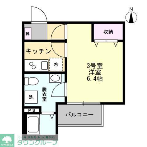 ベイルームアーバン海老名(1K/2階)の間取り写真