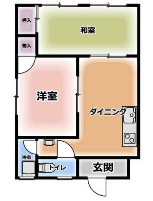マンションひばり(1LDK/1階)の間取り写真