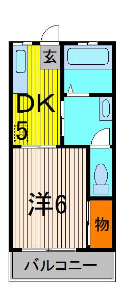 グリーンハイツ(1DK/1階)の間取り写真