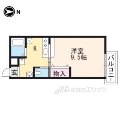 ルミノール西陣(1K/5階)の間取り写真