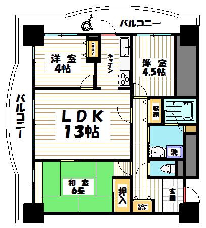 西武新宿線 田無駅 徒歩1分 17階建 築32年(3LDK/8階)の間取り写真