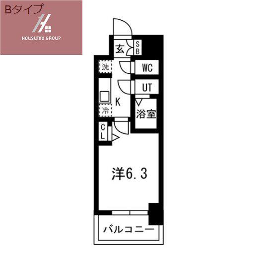 ファステート東大阪アダマス(1K/8階)の間取り写真