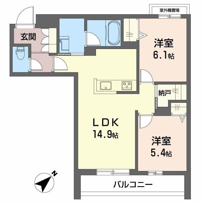 シャーメゾン ペイ ドゥ レーヴ(2LDK/3階)の間取り写真