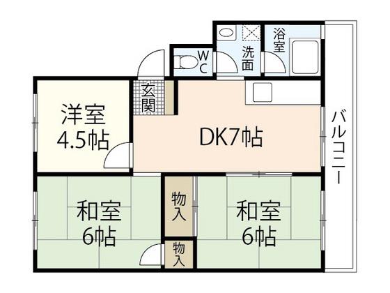グリーンハイツ大下(3DK/1階)の間取り写真