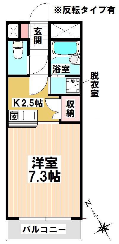 MODERATE(1K/3階)の間取り写真