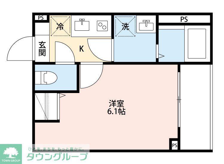 ROBOT HOME六町(1K/3階)の間取り写真