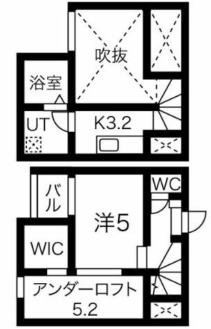 FERIO(1K/2階)の間取り写真
